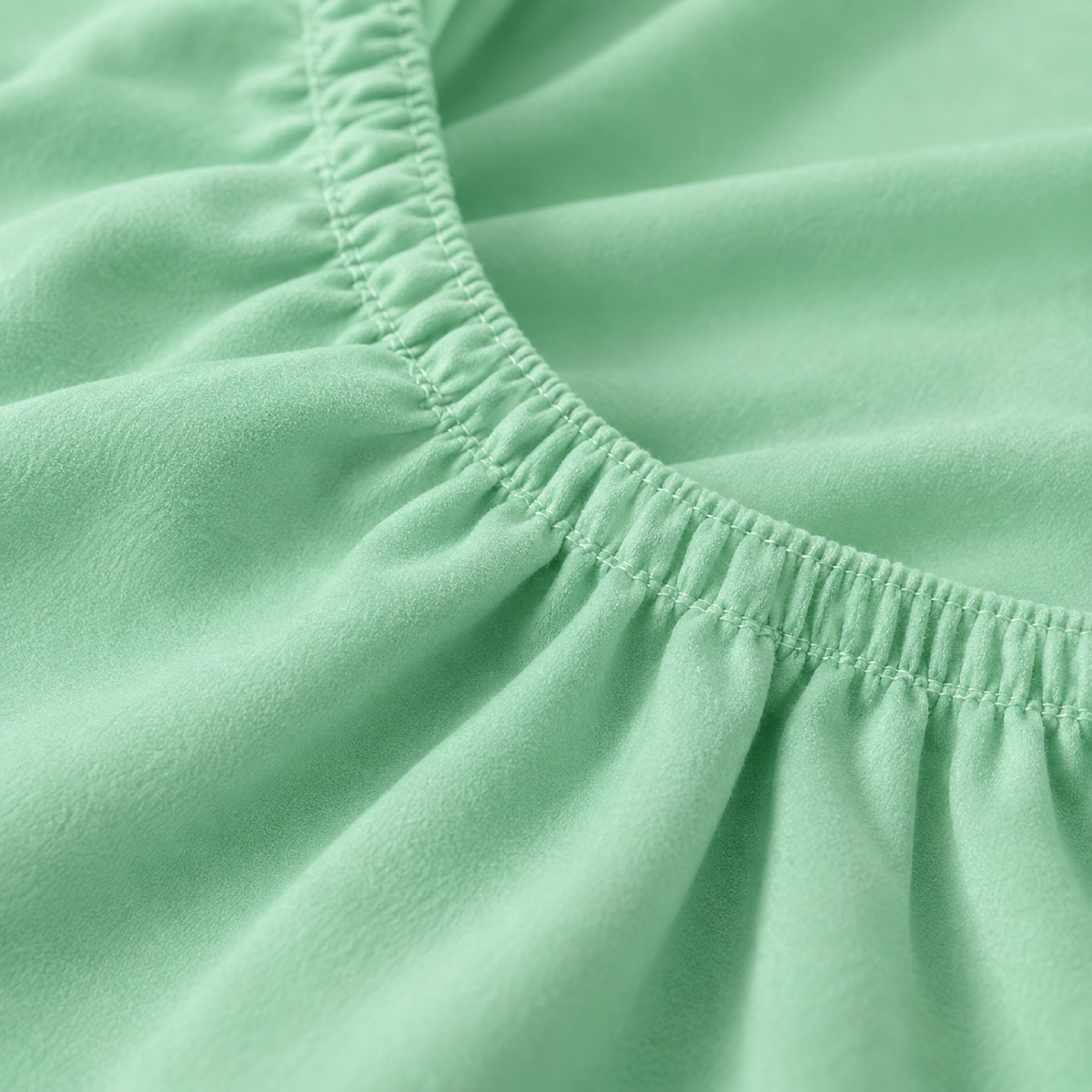 Deep Pocket Microfiber Fitted Sheet, Mint Green — detail