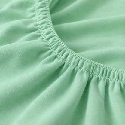 Deep Pocket Microfiber Fitted Sheet, Mint Green — detail