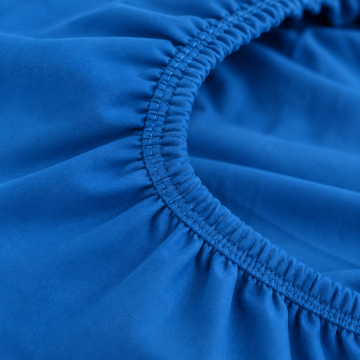 Deep Pocket Microfiber Fitted Sheet, Royal Blue — detail