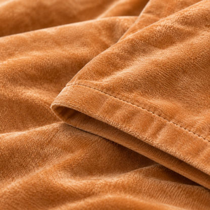 Velvet 3-Piece Duvet Cover Set, Camel — detail