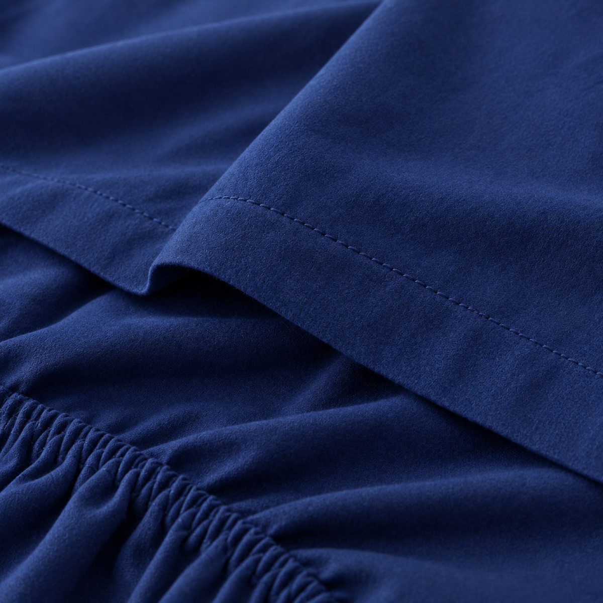 Deep Pocket Microfiber Sheet Set, Navy Blue — detail