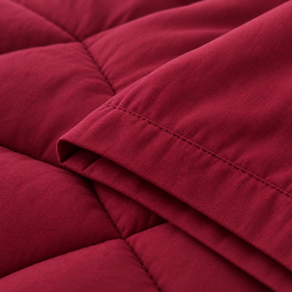 Microfiber Comforter Set with Sheets, Berry Red — detail