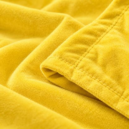 Velvet 3-Piece Duvet Cover Set, Yellow — detail