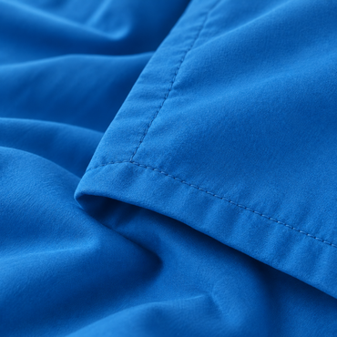 Solid Microfiber Duvet Cover Set, Azure Blue — detail