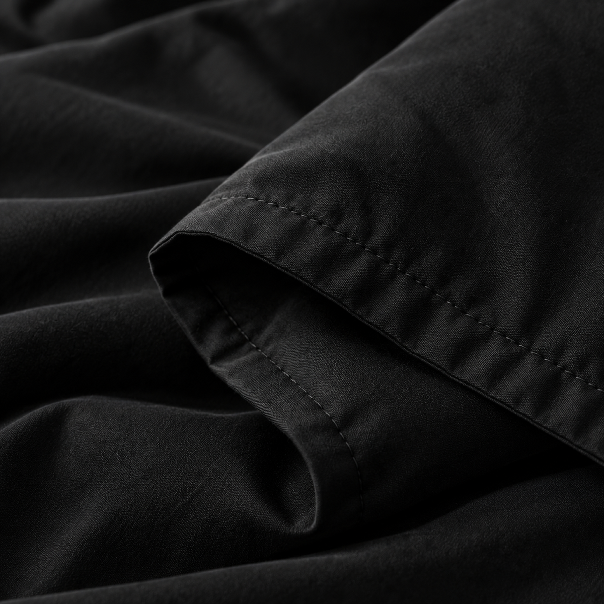 Solid Microfiber Duvet Cover Set, Black — detail