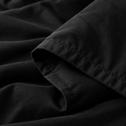 Solid Microfiber Duvet Cover Set, Black — detail