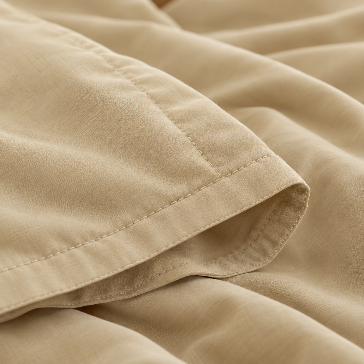 Solid Microfiber Duvet Cover Set, Khaki — detail