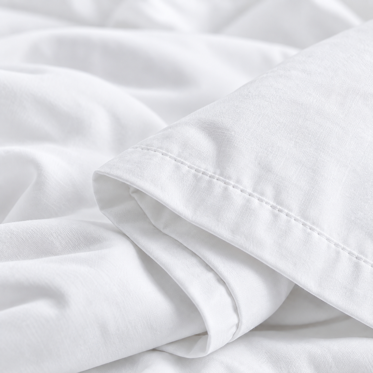 Solid Microfiber Duvet Cover Set, White — detail