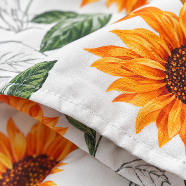 Sunflower Microfiber Duvet Cover Set, White — detail