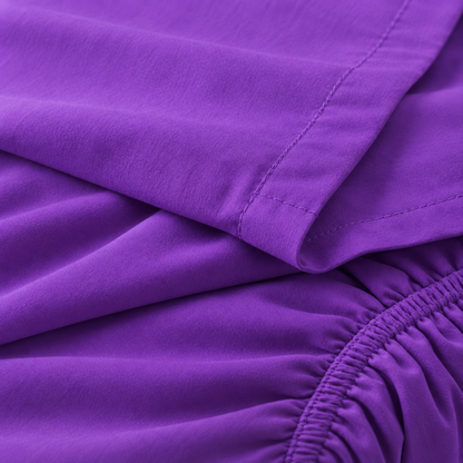 Deep Pocket Microfiber Sheet Set, Purple — detail
