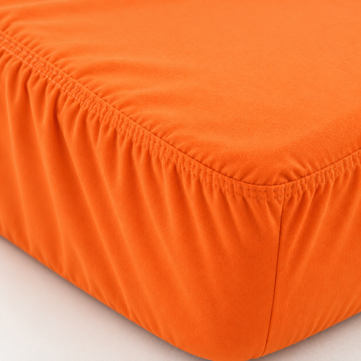 Deep Pocket Microfiber Fitted Sheet, Orange — detail