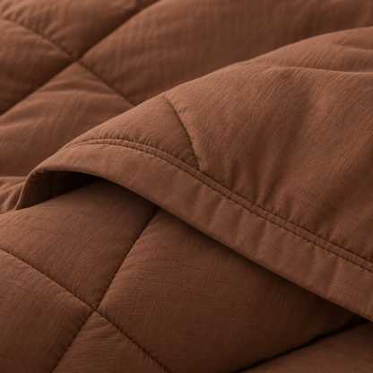 Microfiber Comforter Set with Sheets, Chestnut Brown — detail