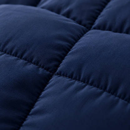 All-Season Down Alternative Comforter, Navy Blue — detail