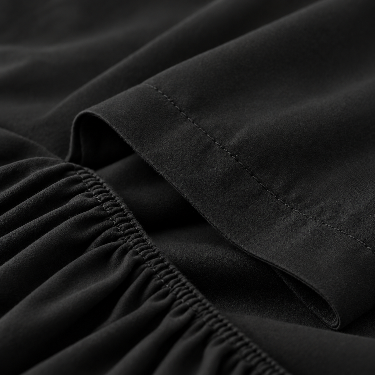 Deep Pocket Microfiber Sheet Set, Black — detail