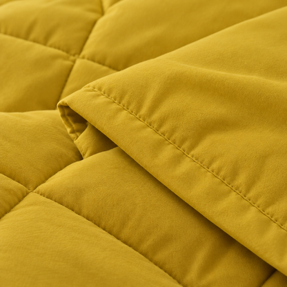 Microfiber Comforter Set with Sheets, Mustard Yellow — detail