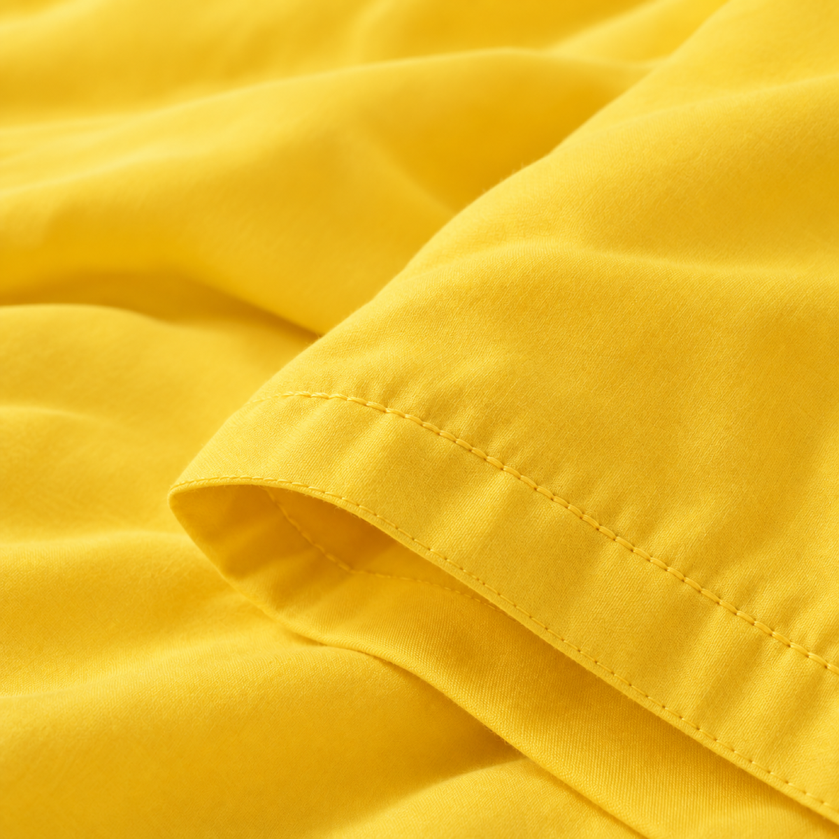 Solid Microfiber Duvet Cover Set, Yellow — detail