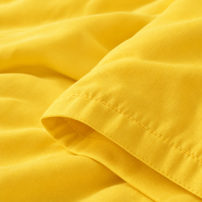 Solid Microfiber Duvet Cover Set, Yellow — detail