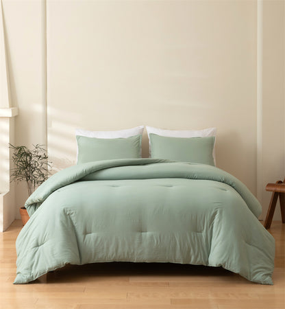 Solid Color Quilt and Pillowcase 3-Piece Set