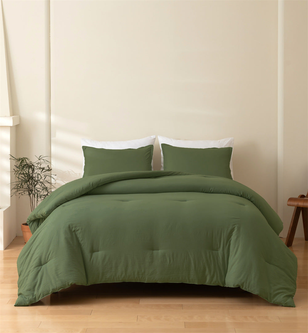 Solid Color Quilt and Pillowcase 3-Piece Set