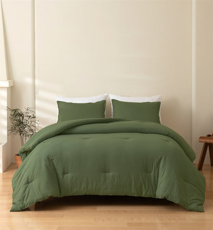 Solid Color Quilt and Pillowcase 3-Piece Set