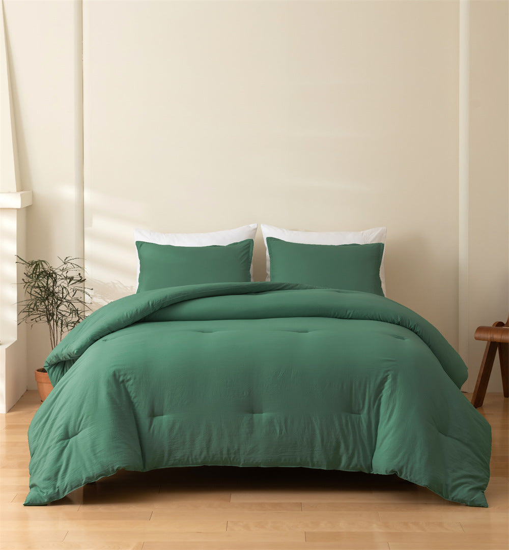 Solid Color Quilt and Pillowcase 3-Piece Set