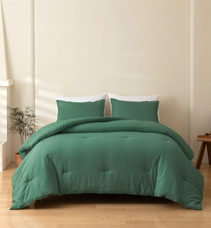 Solid Color Quilt and Pillowcase 3-Piece Set