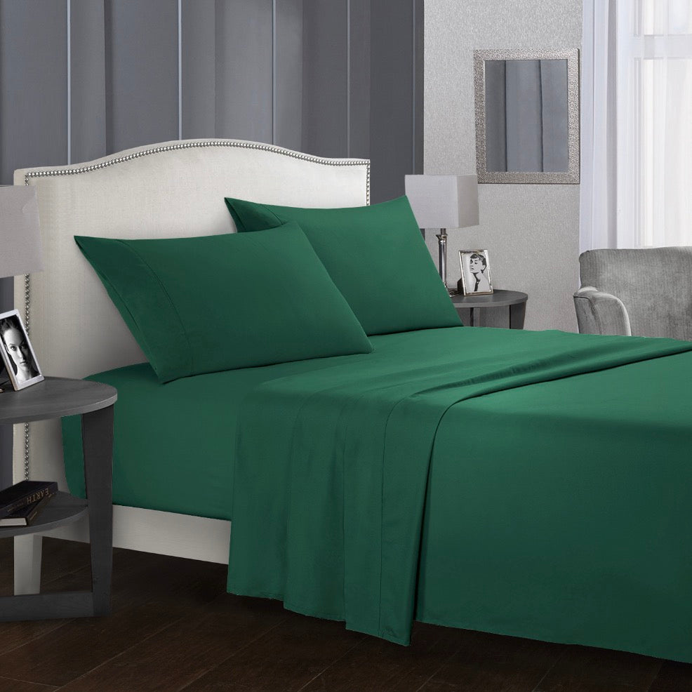 Solid Color Brushed Fabric Four-Piece Bedding Set - Modern Minimalist Bed Linens - Calm Cloud Bedding