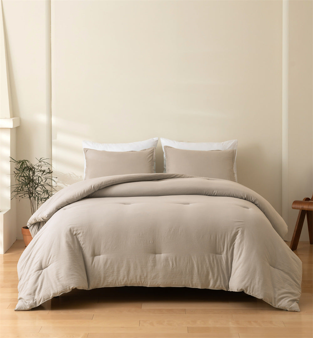Solid Color Quilt and Pillowcase 3-Piece Set