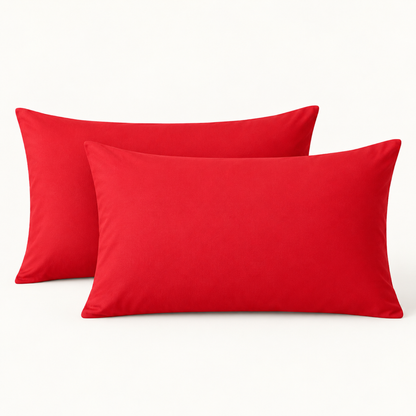 Microfiber Pillowcase Set of 2, Envelope Closure — Red