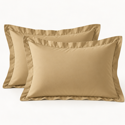 Brushed Microfiber Pillow Shams, Set of 2 — Khaki