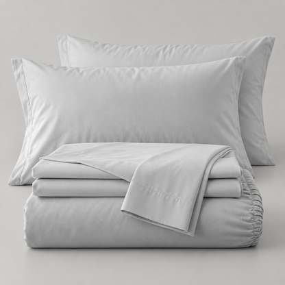 Deep Pocket Microfiber Sheet Set, Silver Grey — main