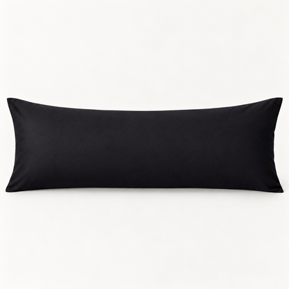 Microfiber Body Pillowcase, 20x54 in, Envelope Closure — Black