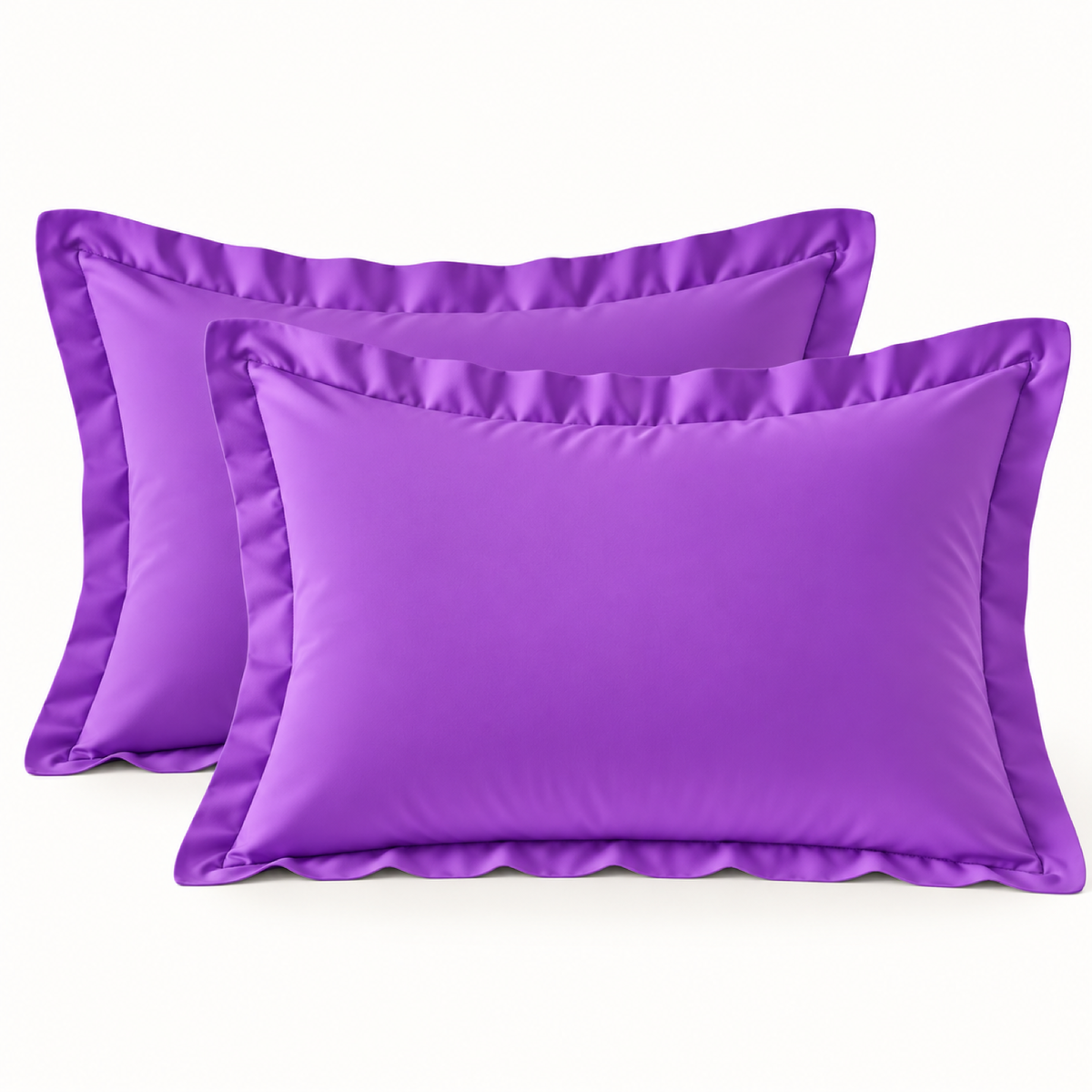 Brushed Microfiber Pillow Shams, Set of 2 — Purple