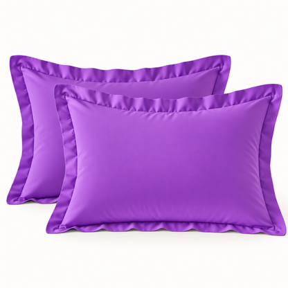 Brushed Microfiber Pillow Shams, Set of 2 — Purple