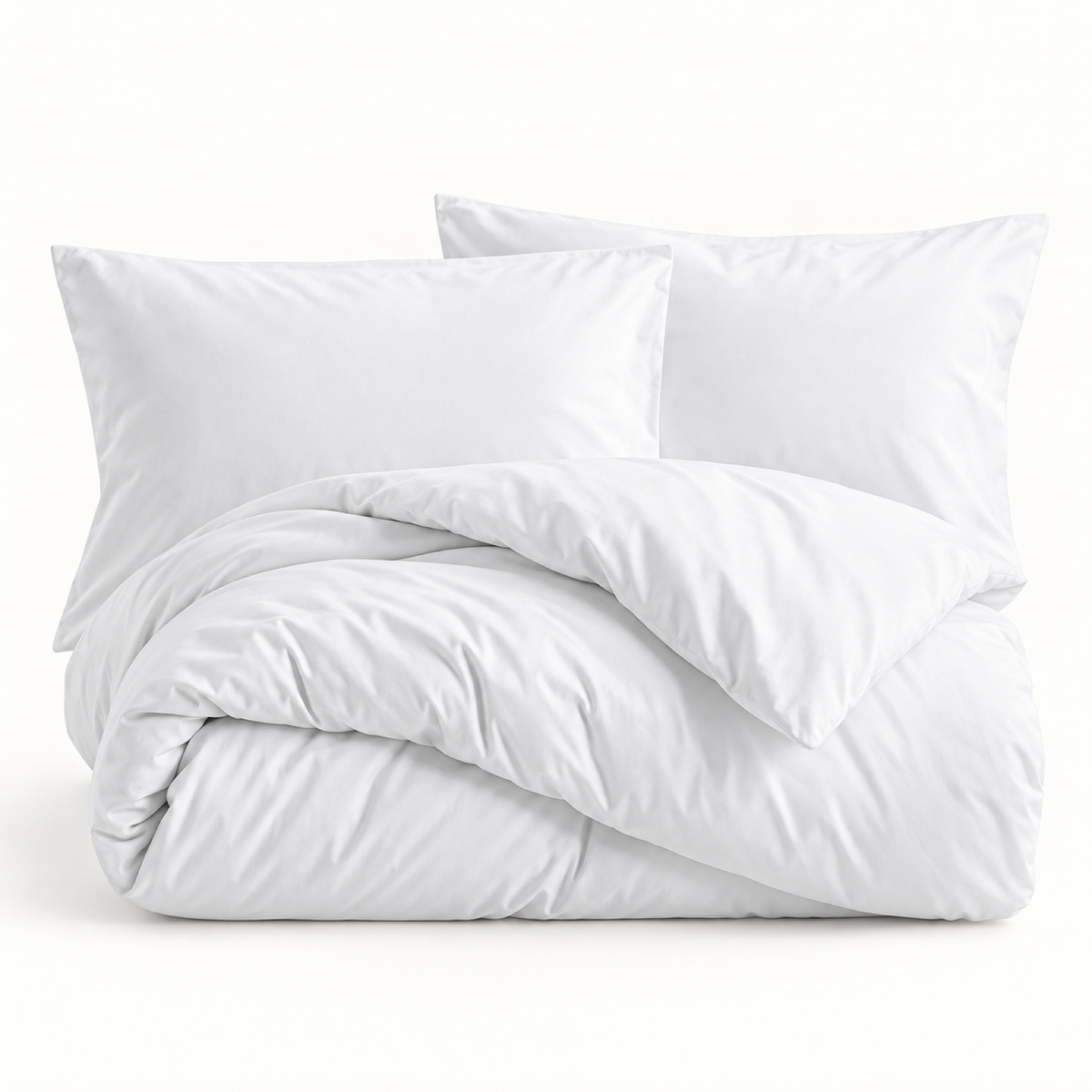Solid Microfiber Duvet Cover Set, White — main