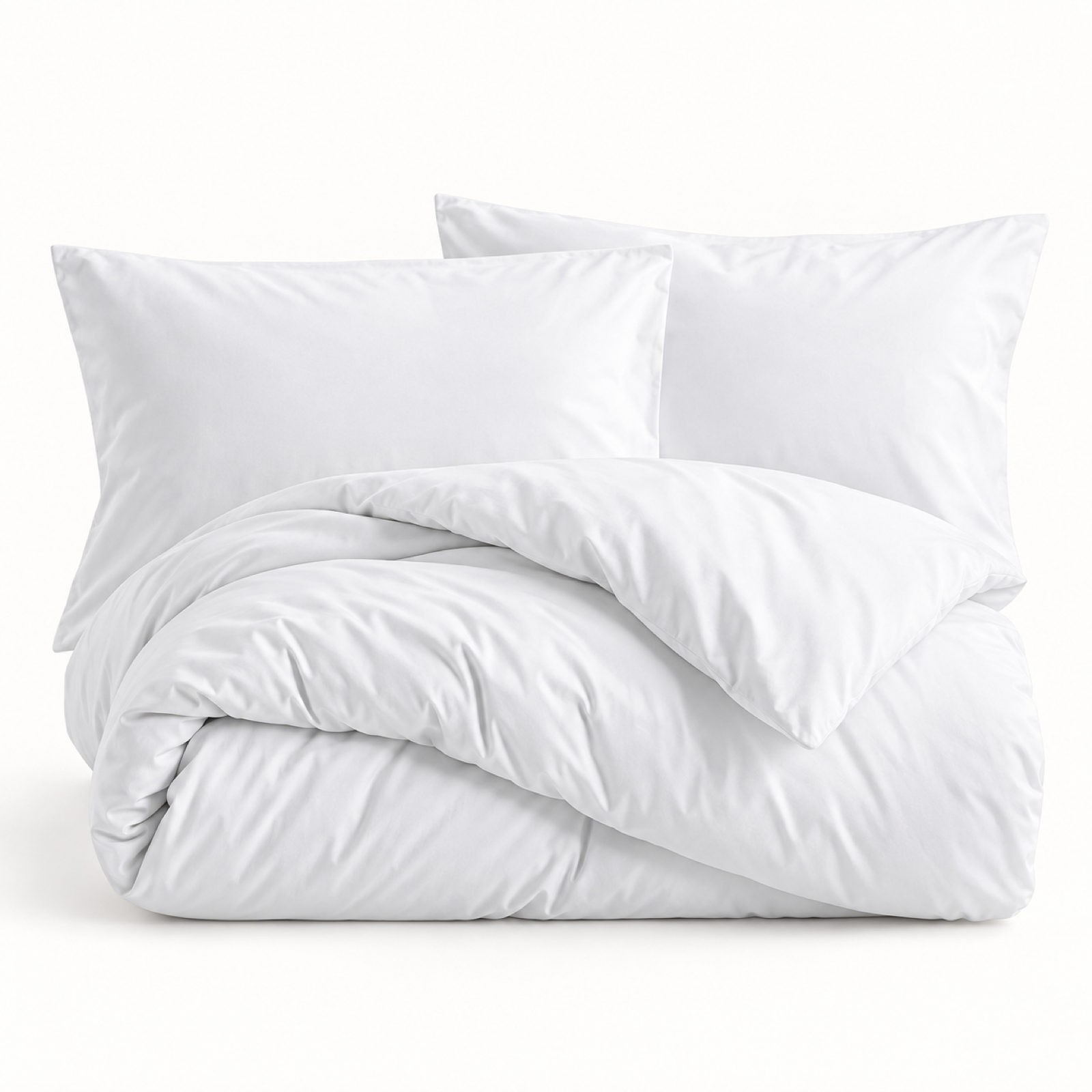 Solid Microfiber Duvet Cover Set, White — main