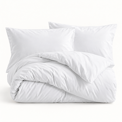 Solid Microfiber Duvet Cover Set, White — main