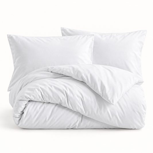 Solid Microfiber Duvet Cover Set, White — main