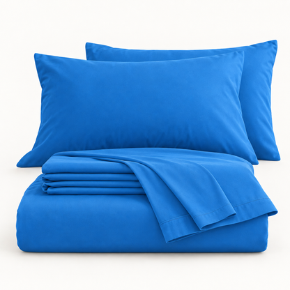Deep Pocket Microfiber Sheet Set, Azure Blue — main
