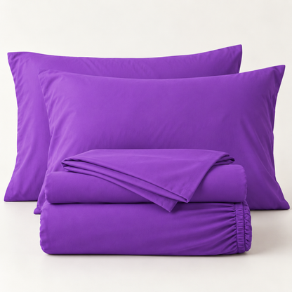 Deep Pocket Microfiber Sheet Set, Purple — main
