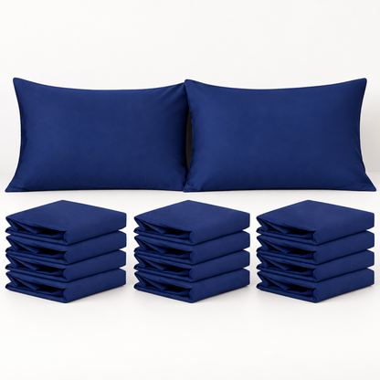 12-Pack Microfiber Pillowcases, Navy Blue — main