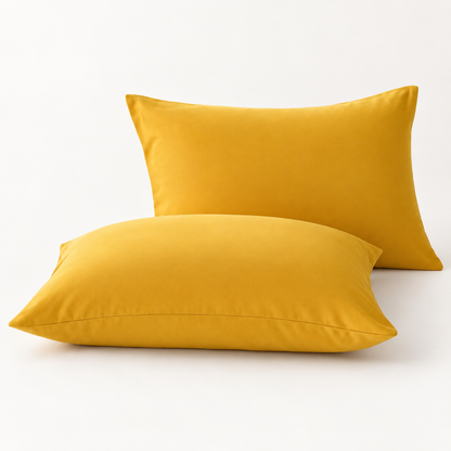 Microfiber Pillowcase Set of 2, Envelope Closure — Mustard