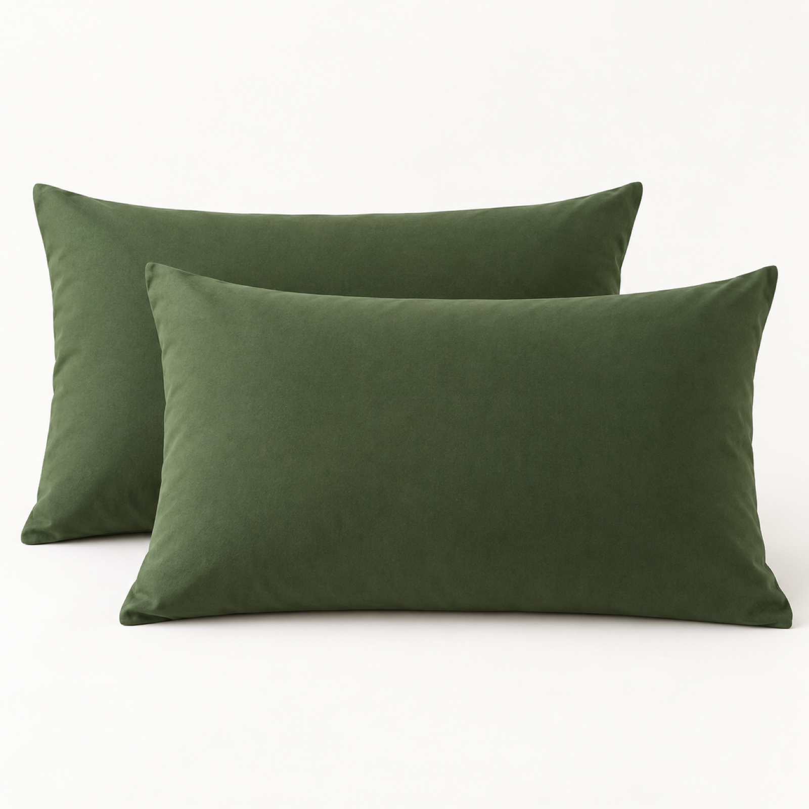 Microfiber Pillowcase Set of 2, Envelope Closure — Olive Green