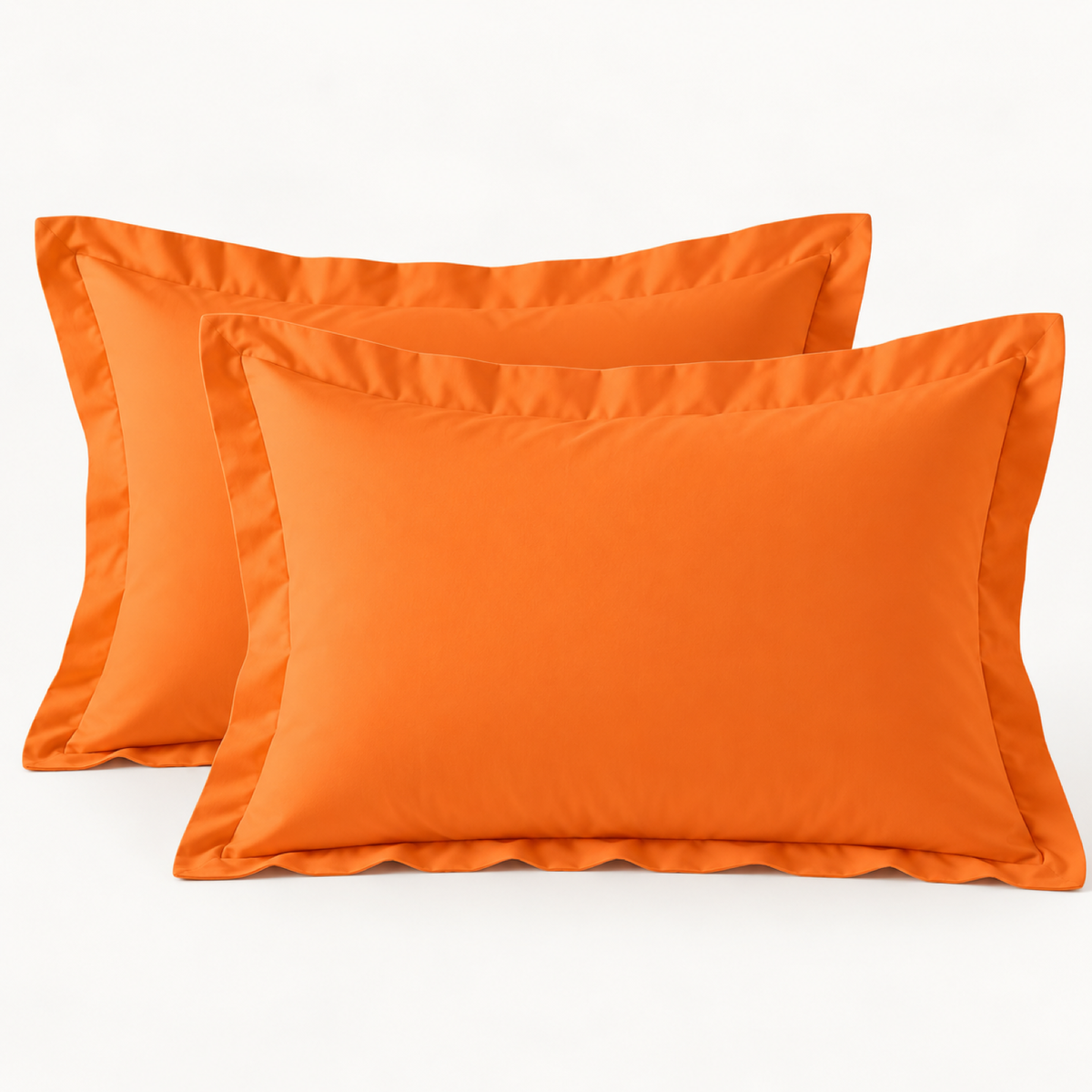 Brushed Microfiber Pillow Shams, Set of 2 — Orange