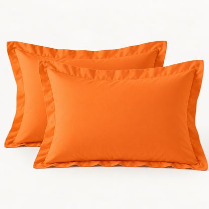 Brushed Microfiber Pillow Shams, Set of 2 — Orange