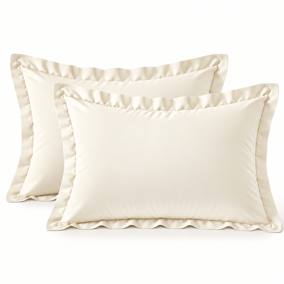 Brushed Microfiber Pillow Shams, Set of 2 — Ivory