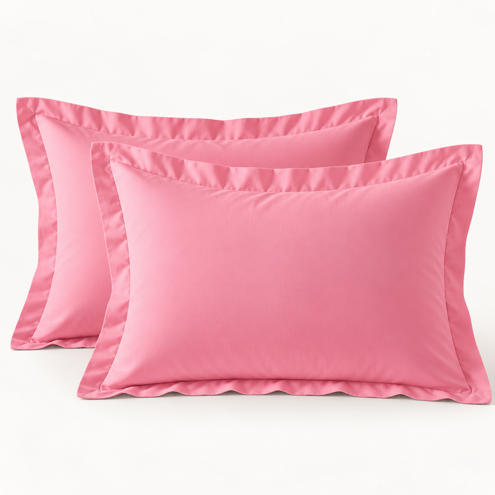 Brushed Microfiber Pillow Shams, Set of 2 — Hot Pink