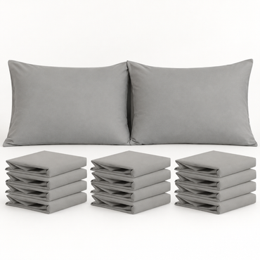 12-Pack Microfiber Pillowcases, Smoke Grey — main