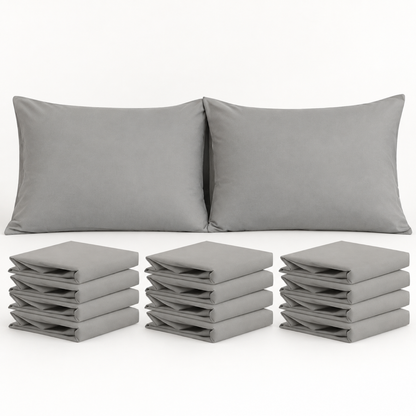 12-Pack Microfiber Pillowcases, Smoke Grey — main