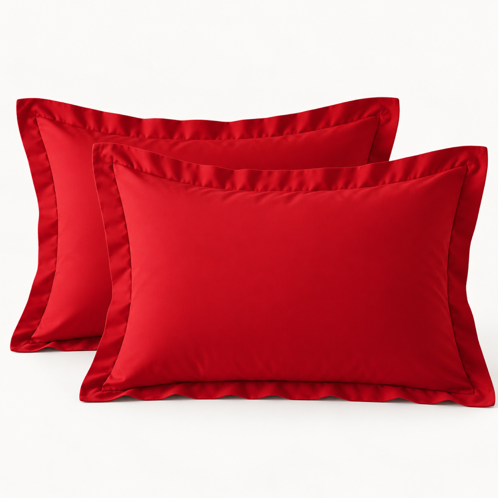 Brushed Microfiber Pillow Shams, Set of 2 — Red